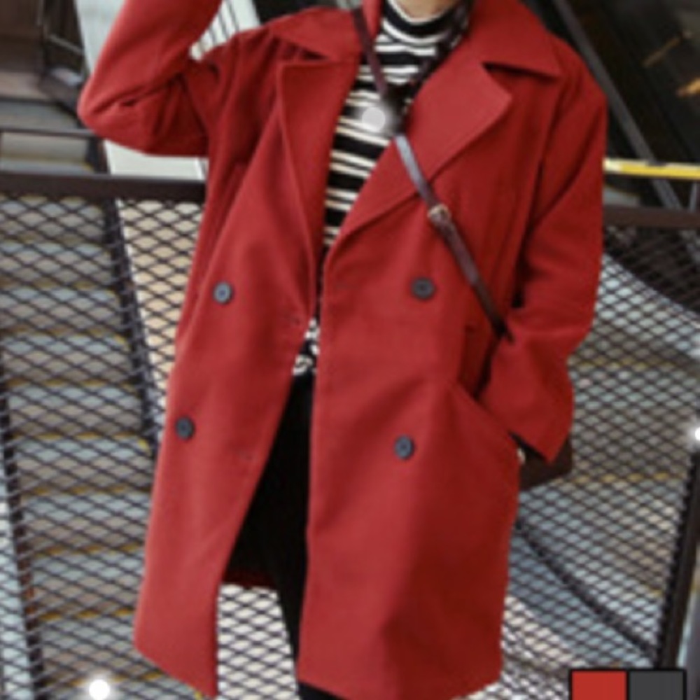 NWT Burnt Orange Medium Length Wool Coat